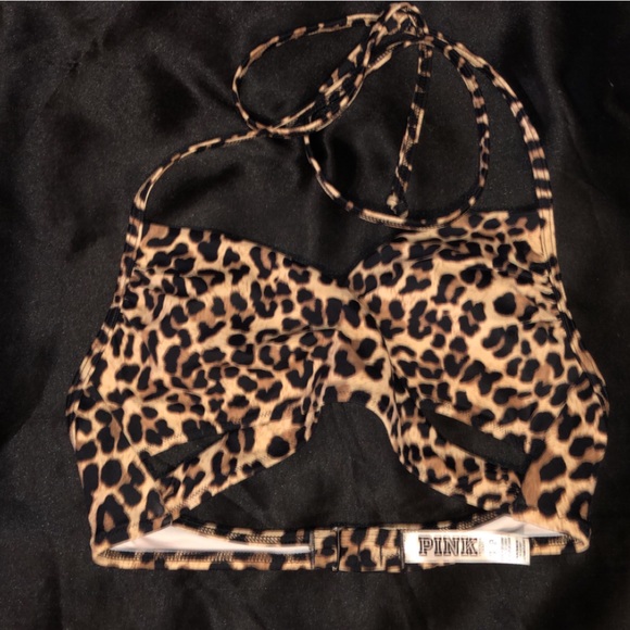 VICTORIA’S SECRET PINK SWIMSUIT CRISS CROSS CUT OUT BIKINI WRAP TOP - Picture 4 of 6